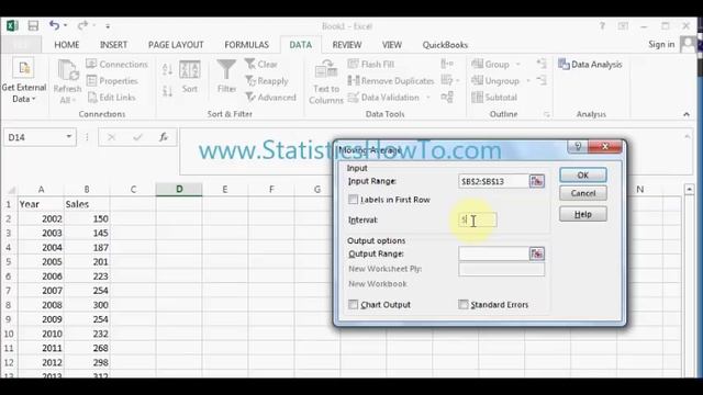 How to find a moving average in Excel 2013 смотреть онлайн