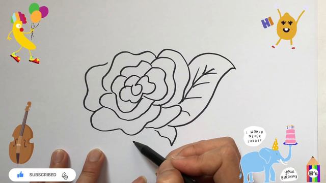 How To Draw a Cute Pretty Red Rose | Bolalar uchun yoqimli qizil atirgulni rasm chizish смотреть онлайн
