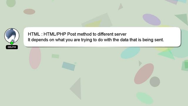 HTML : HTML/PHP Post method to different server смотреть онлайн