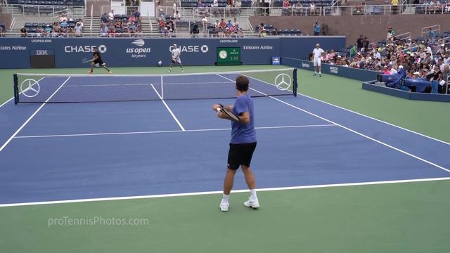 Roger Federer V Two Guys, 2018 US Open Practice, 4K