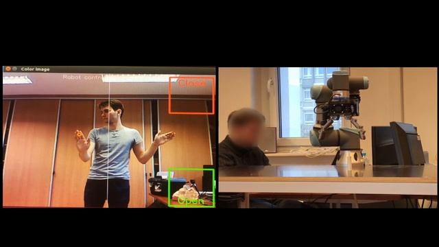 Human Machine Interface with UR3 and Intel Realsense (End effector control) смотреть онлайн