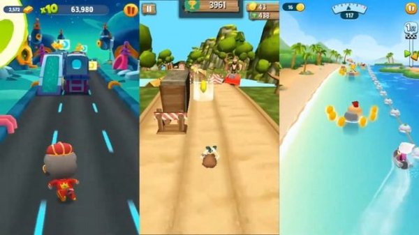 Talking Tom Gold Run vs Ben 10 Temple Run vs Talking Tom Jetski 2