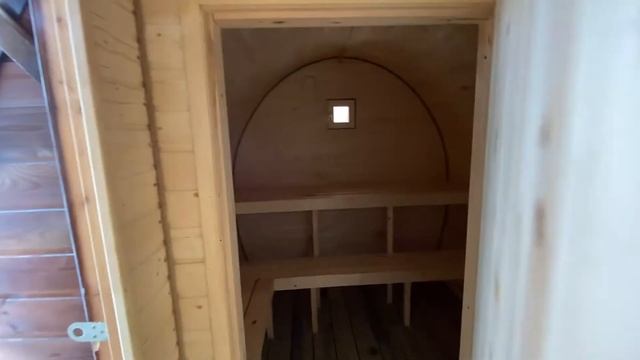 Баня-Бочка от Иваныча 4 метра. Окрас под красное дерево. смотреть онлайн