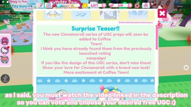 CINNAMOROLL UGC UPDATE! *My Hello Kitty Cafe" (Roblox) смотреть онлайн