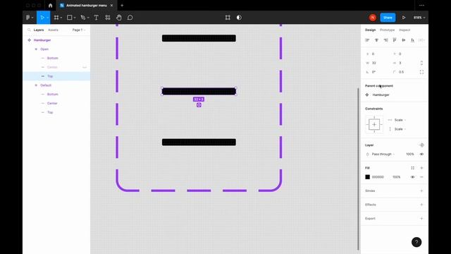 Hamburger Menu Animation in Figma смотреть онлайн