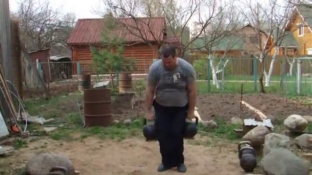 DOUBLE KETTLEBELL SNATCH 2x48 KG. РЫВОК ДВУХ ГИРЬ 2х48КГ.AVI смотреть онлайн