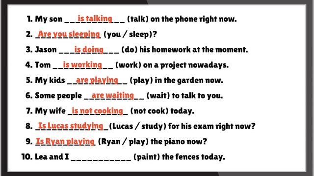 Present Progressive Exercise 1 смотреть онлайн