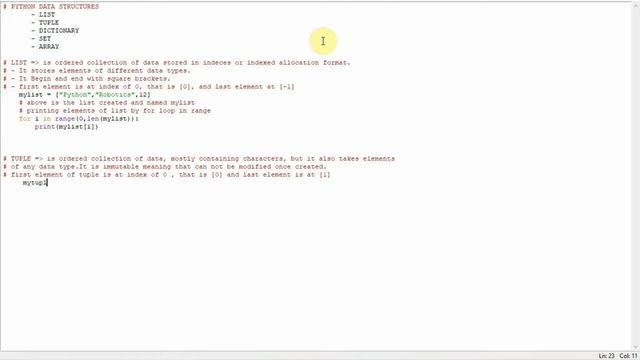 Data structure in python : Python Tutorial смотреть онлайн