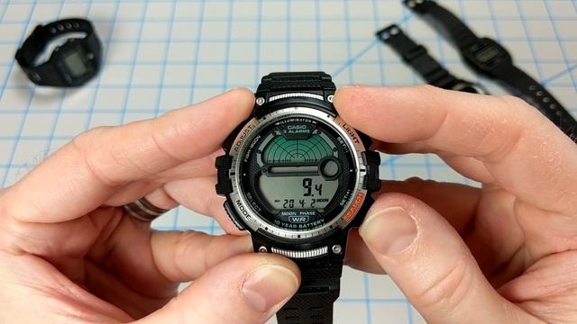 Casio WS1200H Fishing Gear Watch With Fishing Timer And Moon Phase Data