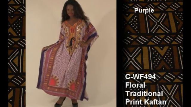 Africa Imports | Floral Traditional Print Kaftan смотреть онлайн