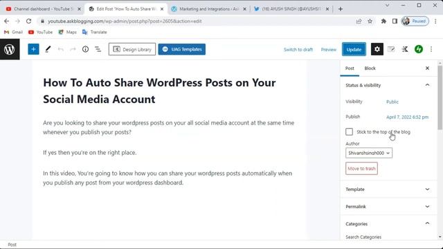 How To Automatically Post WordPress To All Social Networks (Increase Website Traffic) - 2022 Hindi смотреть онлайн