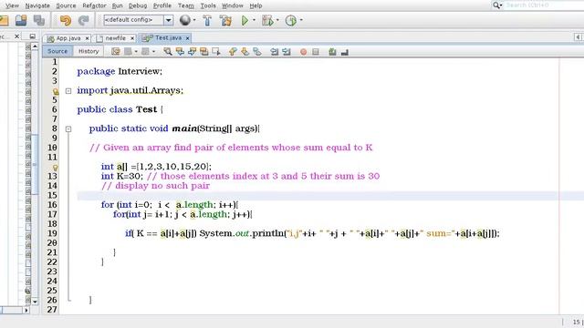 Pair of elements whose sum equal to given number Java Array смотреть онлайн
