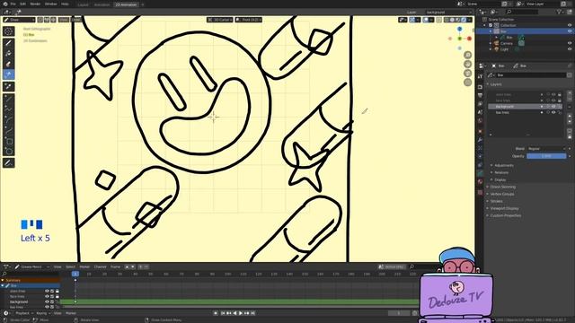 Blender 2D/3D For Beginners, Drawing And Animating With Greasepencil (blender 2.8) - Part 1/2