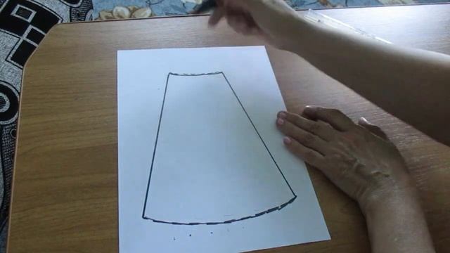Как раскроить длинную  юбку. Быстрый  крой  юбки  - трапеция.