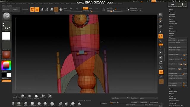 как порезать 3d модель zbrush на части с закрытыми плоскостями и правильной топологией сетки смотреть онлайн