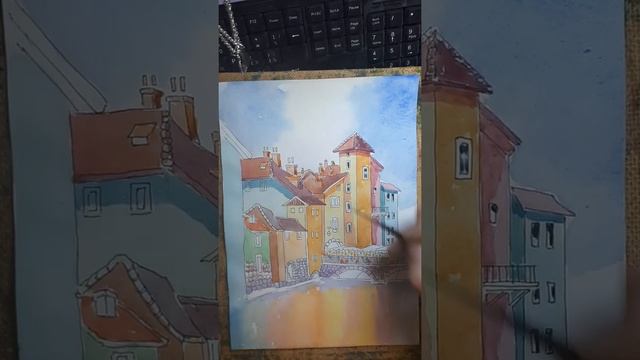акварель старый европейский город смотреть онлайн