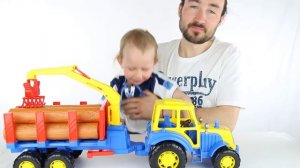 ВИДЕО ДЛЯ ДЕТЕЙ/РАЗВИВАЮЩИЕ МУЛЬТИКИ/ТРАКТОР С ПРИЦЕПОМ (ЛЕСОВОЗ)/FREE CHILDREN/TIMBER TRUCK