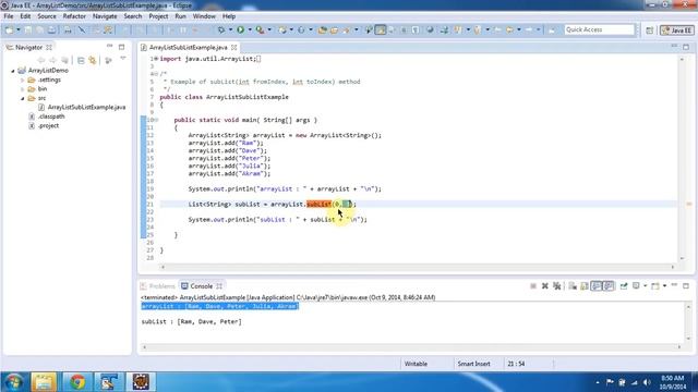 How to create the subList from the ArrayList? | Java Collection Framework смотреть онлайн