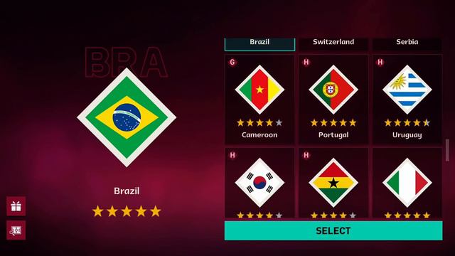 FIFA Mobile , Fifa World Cup Teams
