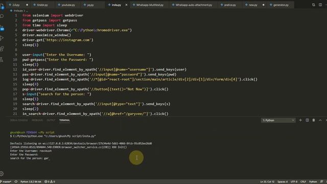 Insta Auto Following Bot Using Python смотреть онлайн