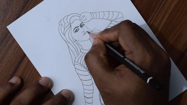 How To Draw Smart And Beautiful Girl Face-Sketch Pencil | Village Girl Style Drawing Face Video смотреть онлайн
