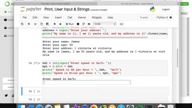 Print, User input & Strings in Python смотреть онлайн