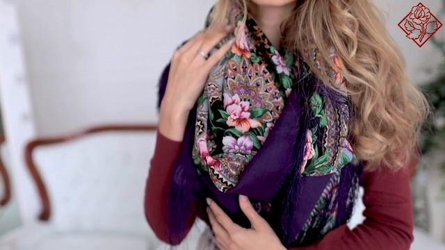 Платок шерстяной с шелковой бахромой "Родниковый край", вид 15, 125х125 см смотреть онлайн