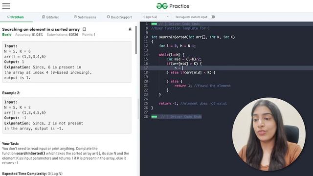 2. Binary Search Code | Searching an element in sorted array | Understand Basics ?? смотреть онлайн