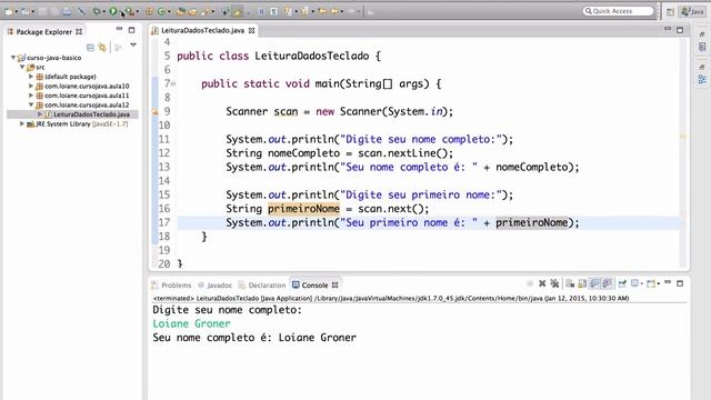 Curso de Java 12: Lendo dados do teclado usando a classe Scanner смотреть онлайн