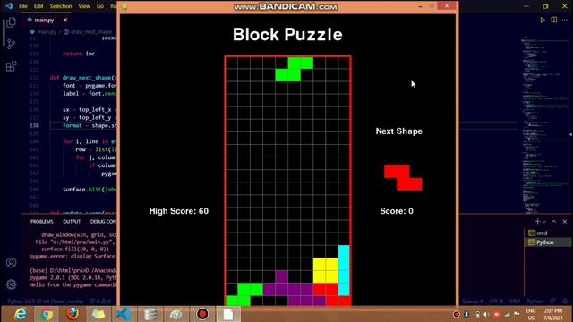 Block Puzzle Jewel Game in Python | Module Pygame | Source Code is in Description ? смотреть онлайн