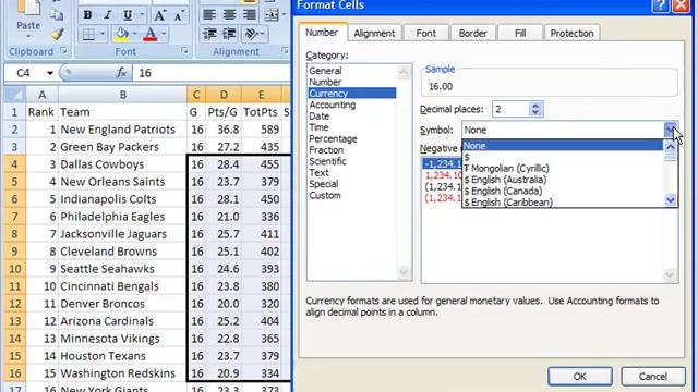 Format cell data in Excel смотреть онлайн