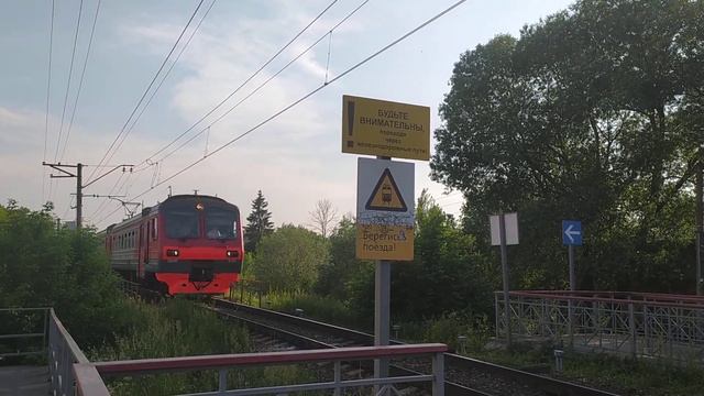 Электропоезд ЭД4М-0193 перегон Дмитров - Каналстрой 19.06.2020 смотреть онлайн