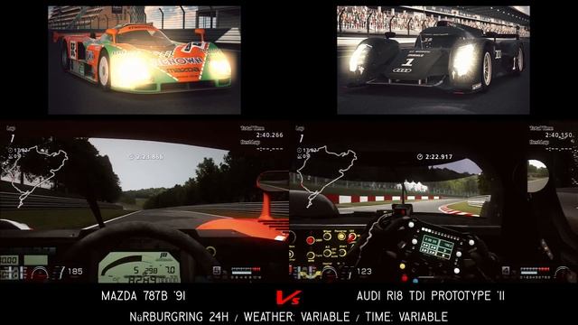 (GT6) Mazda 787B '91 vs Audi R18 TDI Prototype '11 - Nürburgring 24h смотреть онлайн