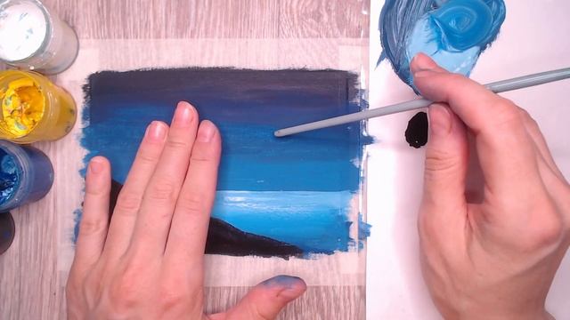 Как нарисовать ночной пейзаж гуашью смотреть онлайн