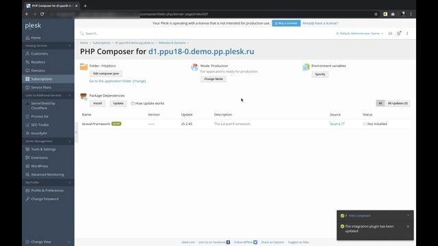 Plesk Obsidian Composer смотреть онлайн
