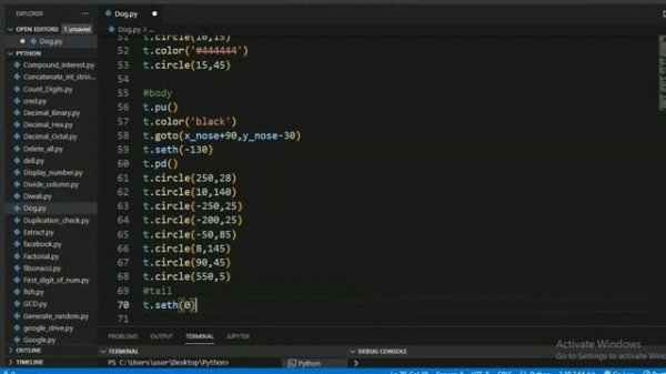 How to Draw Dog?|Full Python Code || Python Turtle