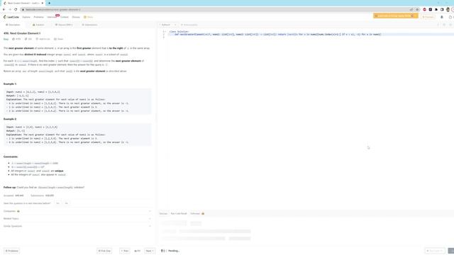 496. Next Greater Element I - Python - One Line смотреть онлайн