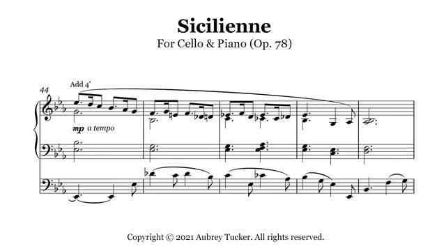 Organ: Sicilienne for Cello & Piano (Op. 78) - Gabriel Faure смотреть онлайн