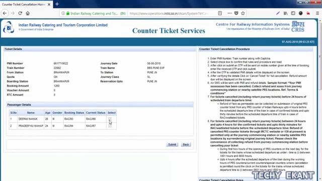 How to Cancel Reservation Counter Ticket Online IN HINDI смотреть онлайн