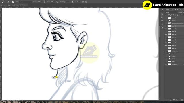 Profile View Character Design (Part 3) | Graphic Design | Adobe Photoshop | @LearnAnimationHindi смотреть онлайн
