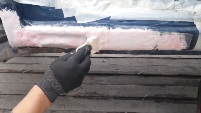 Ремонт порогов стеклотканью