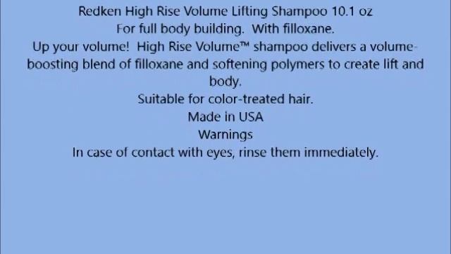 Redken High Rise Volume Lifting Shampoo 10 1 Oz