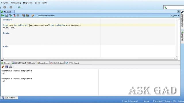10- Oracle PLSQL Arabic course – collections INDEX BY Tables اوراكل ديفلوبر смотреть онлайн