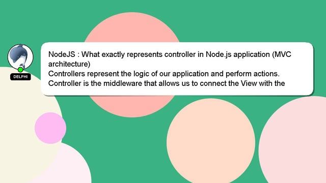 NodeJS : What exactly represents controller in Node.js application (MVC architecture) смотреть онлайн