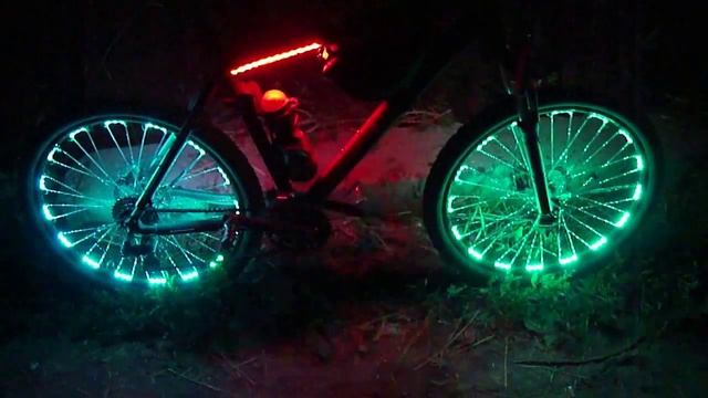 Мой велотюнинг (велоподсветка, светящиеся колеса, подсветка велосипеда \ bicycle light, led wheels смотреть онлайн