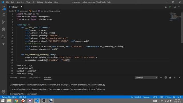 Tkinter 04 simpledialog and messagebox смотреть онлайн