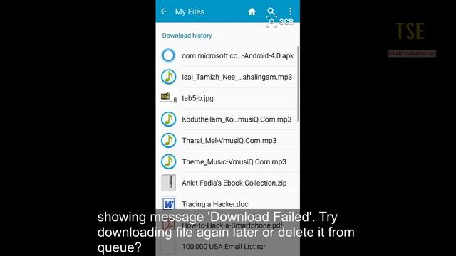 Download Failed: try downloading file again later or delete it from queue? Android Download History смотреть онлайн