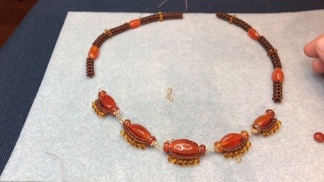 Бусы и серьги из сердолика. смотреть онлайн