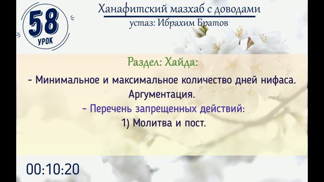#58 Ханафитский мазхаб с доводами - Устаз Ибрахим Братов смотреть онлайн