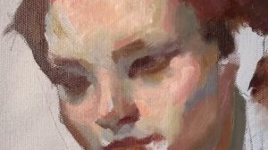 Пишу портрет маслом на холсте, обучаюсь, копируя работу Даниэла Герхартца